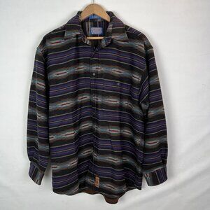 Vintage Pendleton Lobo Aztec Southwestern Western 100% Wool Shirt Mens Medium